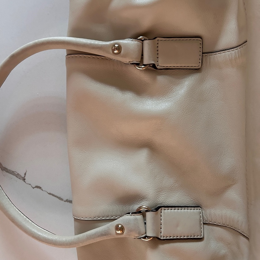 USED Kate Spade Cream Leather Shoulder Bag with Top Handles - Picture 8 of 16